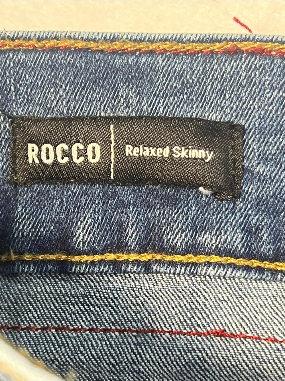 True Religion Mens Rocco Relaxed Skinny Jeans Blue Medium Wash Flap Pocket Sz 30